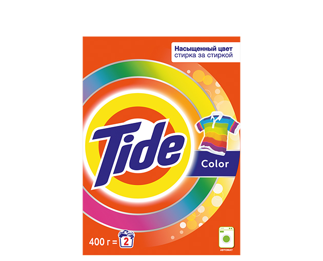 Tide washing powder colored